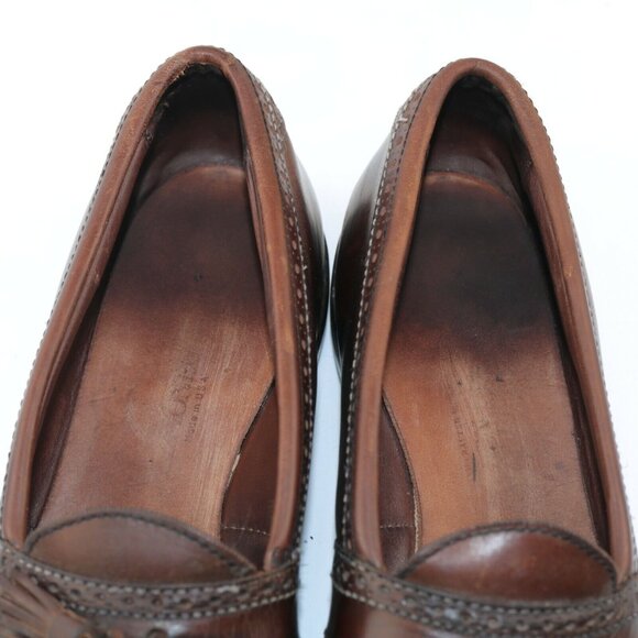 Allen Edmonds Mens Harvard Loafer Size 9.5 B Brown Leather Tassel Slip On Shoe - Picture 11 of 12